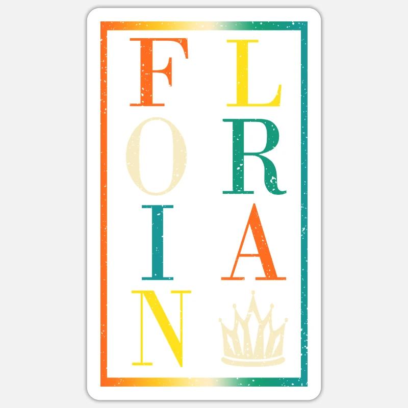 Florian - Sticker Größe S (10 x 10 cm) - Mattweiß