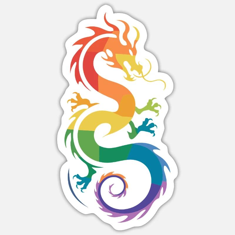 Rainbow Dragon: Magical Diversity - Sticker size S (10 x 10 cm) - white matte