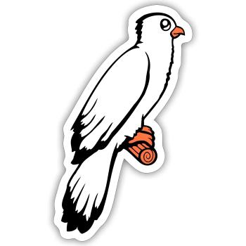 oiseau assis mignon cage branche animal de compagnie cher perroquet - Sticker taille S (10 x 10 cm) - blanc mat - Devant