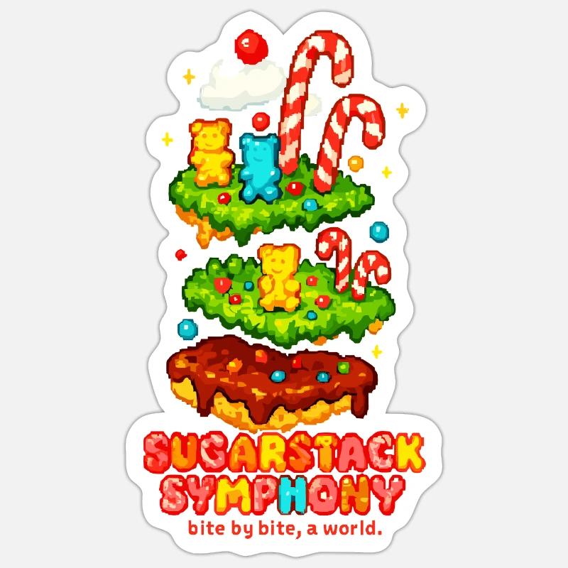 Sugar Stack Symphony – Une bouchée monde par monde Sticker taille S (10 x 10 cm)