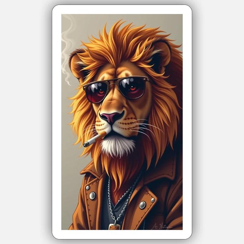 Cooler Löwe Sticker Größe S (10 x 10 cm)