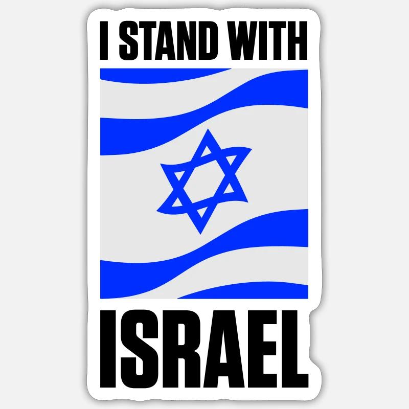 Io sto con Israele - Sticker formato S (10 x 10 cm) - bianco opaco
