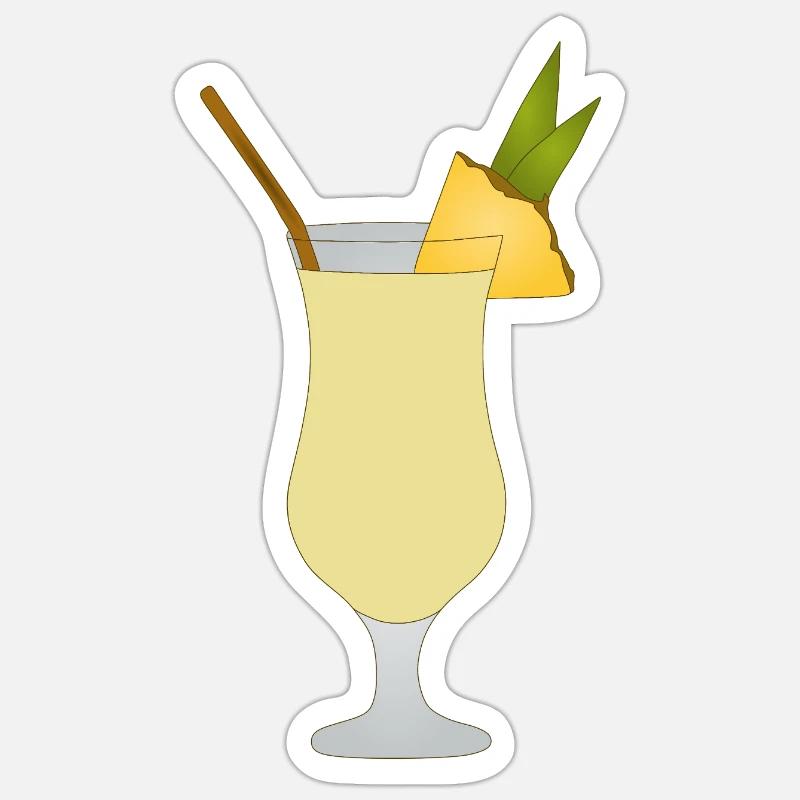 Pina Colada - Sticker taille S (10 x 10 cm) - blanc mat