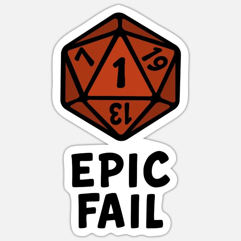 D20 Dice Retro Style Art - Sticker size S (10 x 10 cm) - white matte