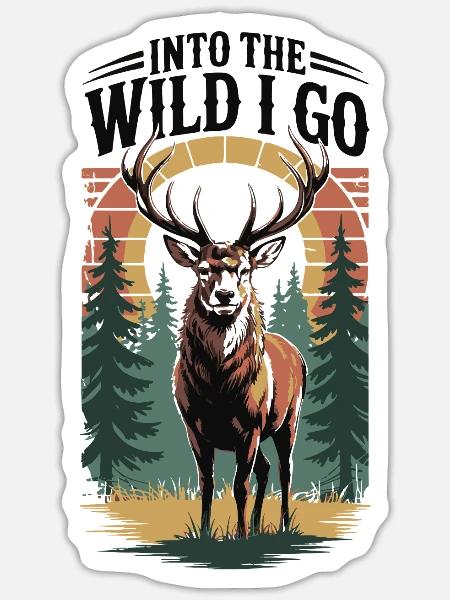 Wandern - Ich gehe in die Wildnis - Sticker Größe S (10 x 10 cm) - Mattweiß