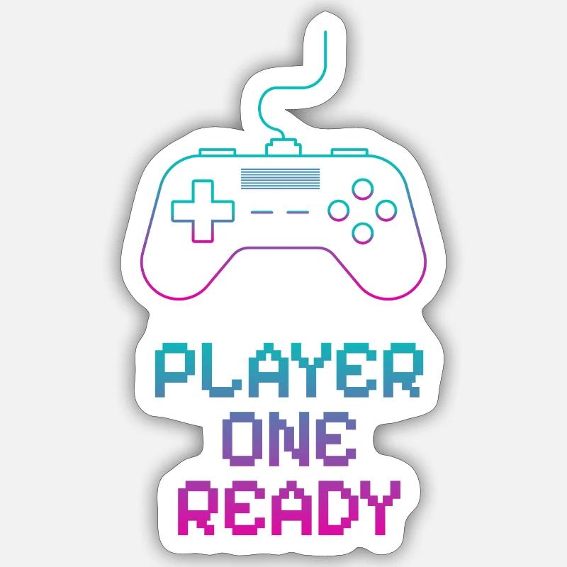 Neon Gaming Controller Design Sticker Größe S (10 x 10 cm)