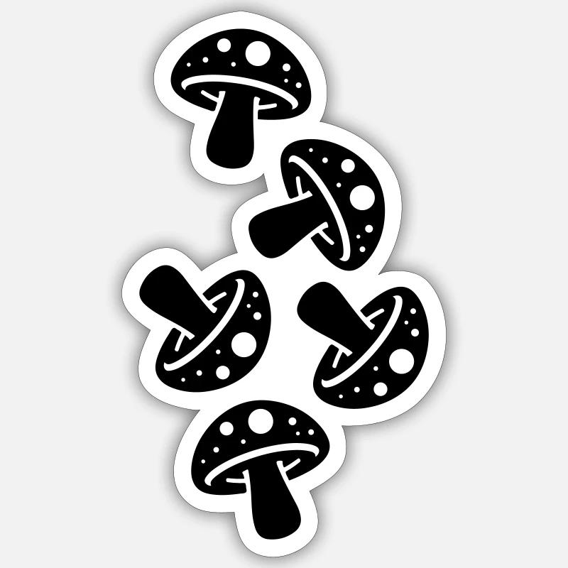Mushrooms Mushroom Toadstool - Sticker size S (10 x 10 cm) - white matte