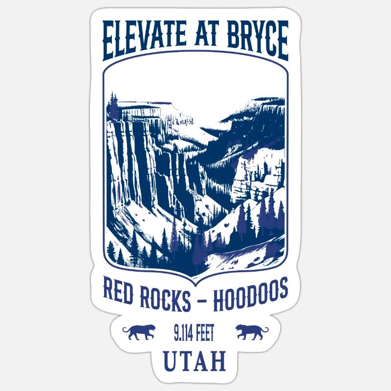 Elevate bei Bryce - Navy Sticker Größe S (10 x 10 cm)