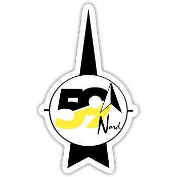 59 Nord-Logo - Sticker Größe S (10 x 10 cm) - Mattweiß - Vorne