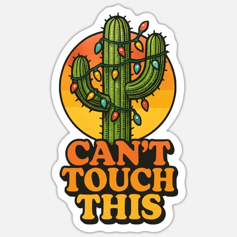 Weihnachtskaktus - Kann das nicht anfassen Sticker Größe S (10 x 10 cm)