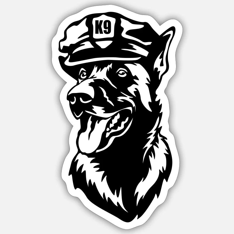 Malinois Kopf - Sticker Größe S (10 x 10 cm) - Mattweiß