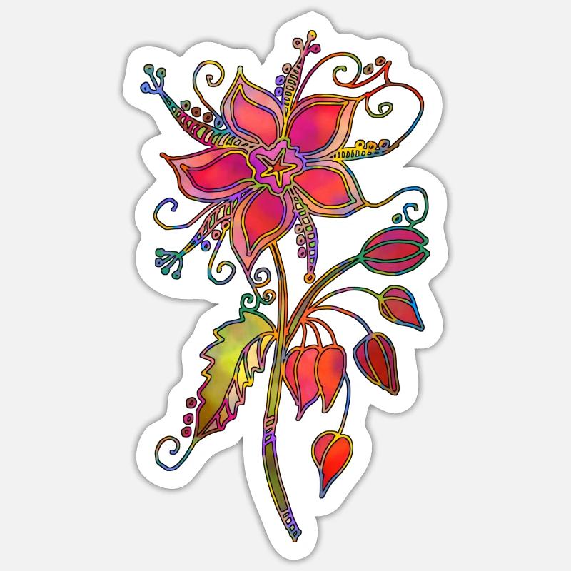 Fleur - Sticker taille S (10 x 10 cm) - blanc mat