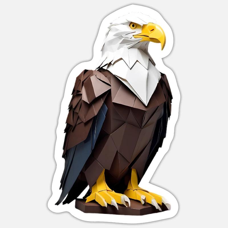 Origami Eagle Geometry Sticker size S (10 x 10 cm)