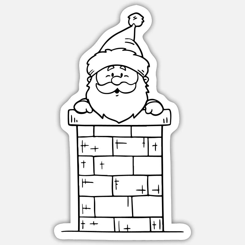 Cheminée du Père Noël Sticker taille S (10 x 10 cm)