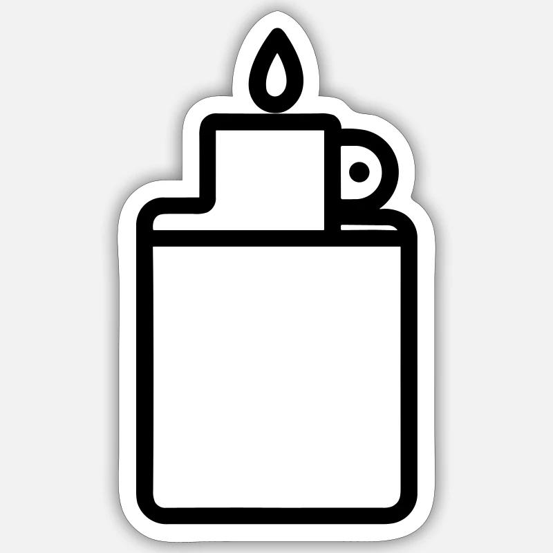 lighter - Sticker size S (10 x 10 cm) - white matte