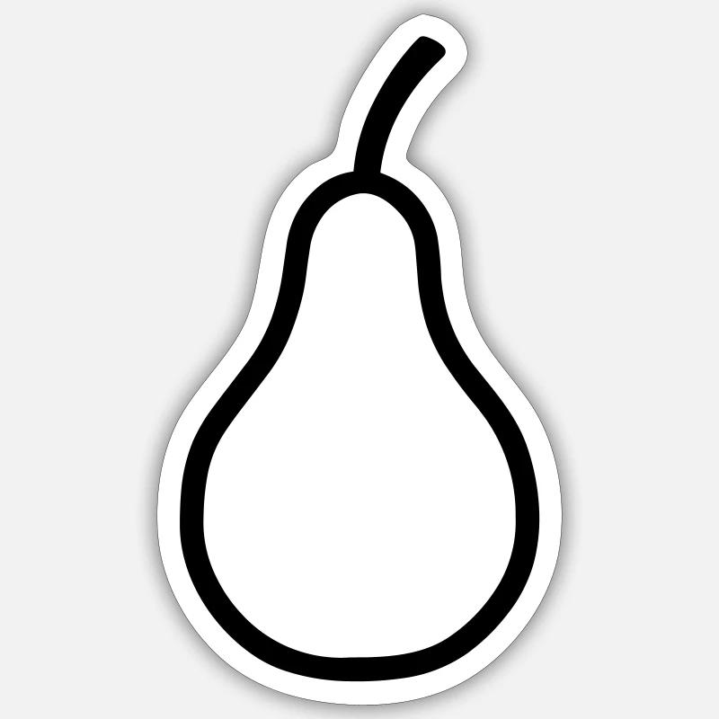 Birne - Sticker Größe S (10 x 10 cm) - Mattweiß