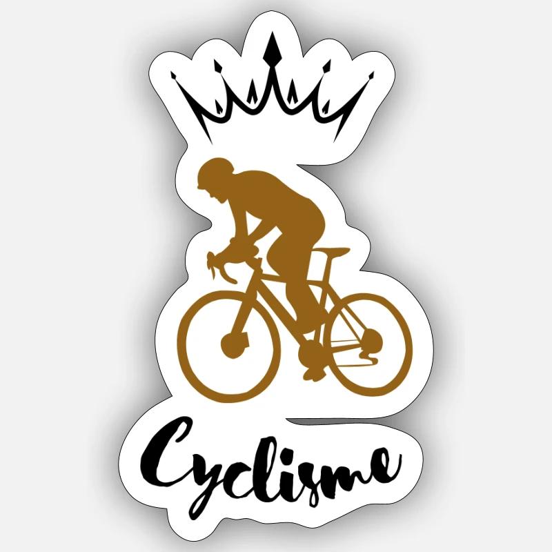 Radfahrer-Silhouette - Sticker Größe S (10 x 10 cm) - Mattweiß