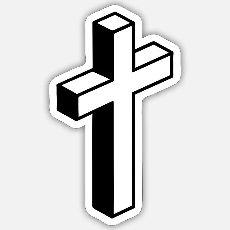 Cross symbol - Sticker size S (10 x 10 cm) - white matte