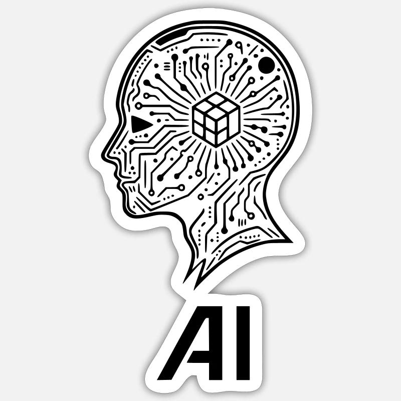 artificial intelligence - Sticker size S (10 x 10 cm) - white matte
