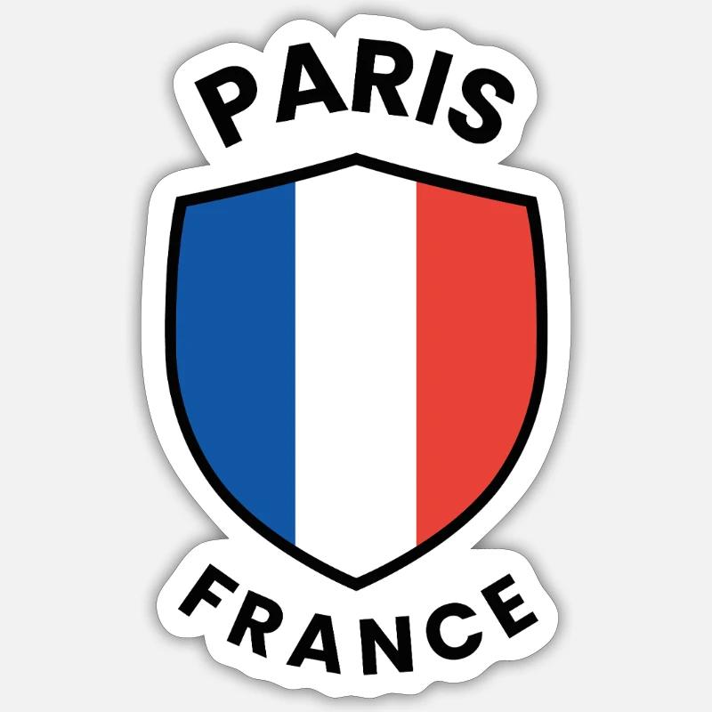 Schilddesign der Pariser Flagge - Sticker Größe S (10 x 10 cm) - Mattweiß