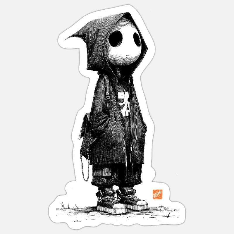 Lonesome Ghostman - Sticker size S (10 x 10 cm) - white matte