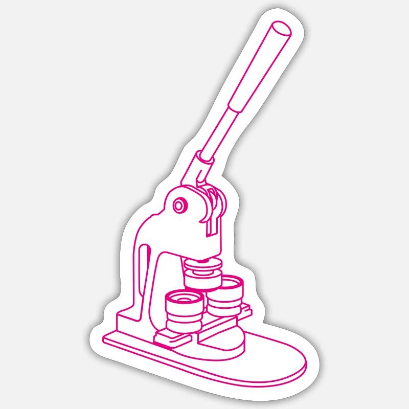 Buttonmachine - Sticker taille S (10 x 10 cm) - blanc mat