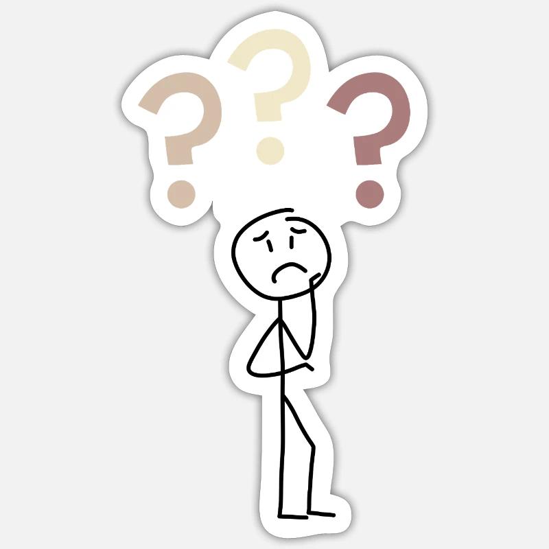 Three Question Marks – Minimal Mystery Design - Sticker Größe S (10 x 10 cm) - Mattweiß