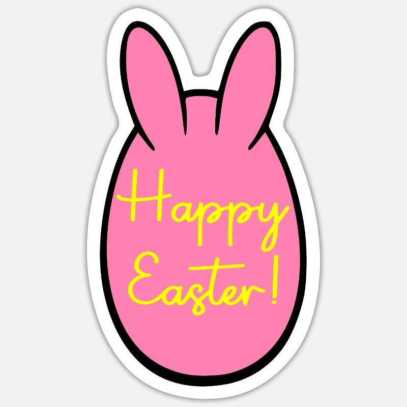 Happy Easter Bunny - Sticker size S (10 x 10 cm) - white matte