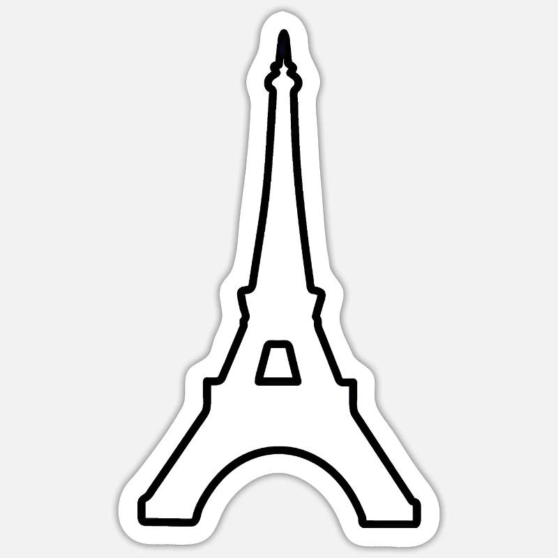 Eiffelturm Paris minimalistisches Wahrzeichen - Sticker Größe S (10 x 10 cm) - Mattweiß