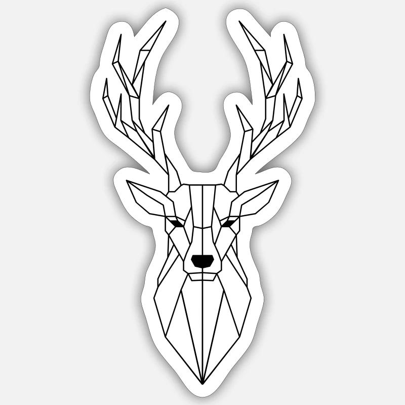 Deer Polygon - Sticker size S (10 x 10 cm) - white matte