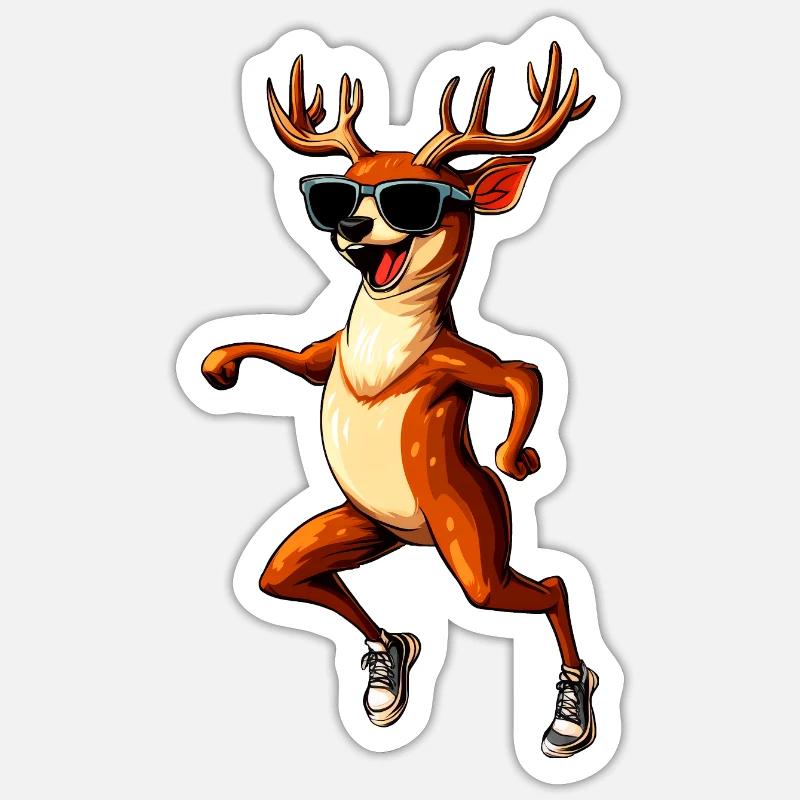Laughing Deer Sticker size S (10 x 10 cm)