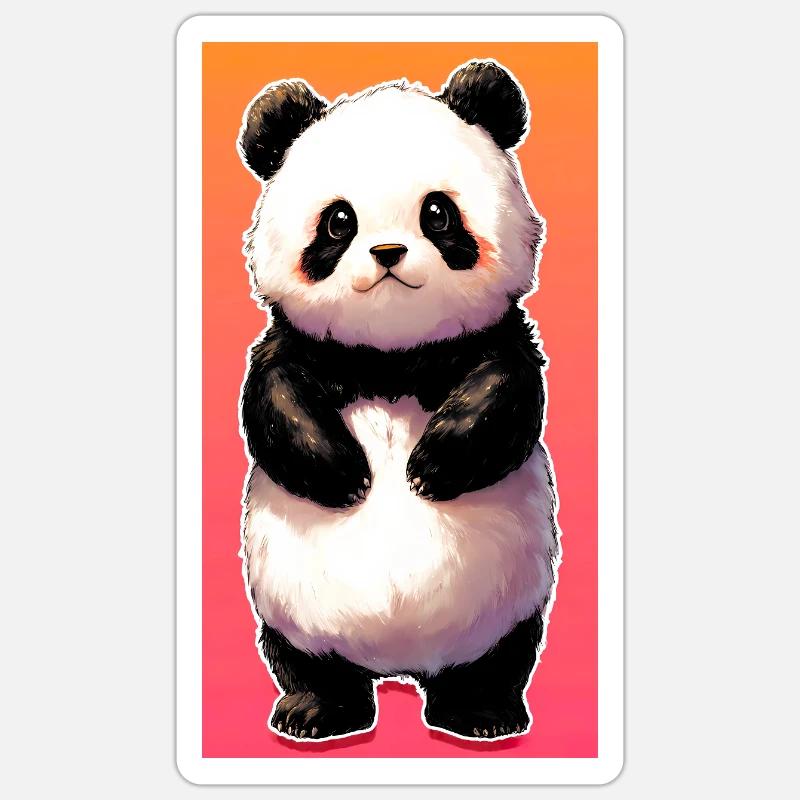 panda - Sticker taille S (10 x 10 cm) - blanc mat
