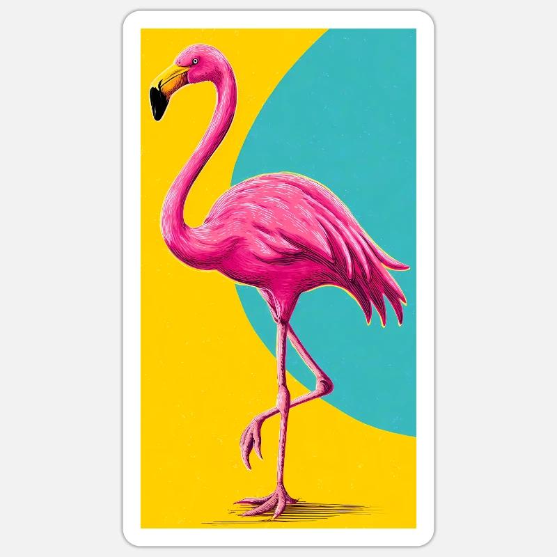 flamingo - Sticker size S (10 x 10 cm) - white matte