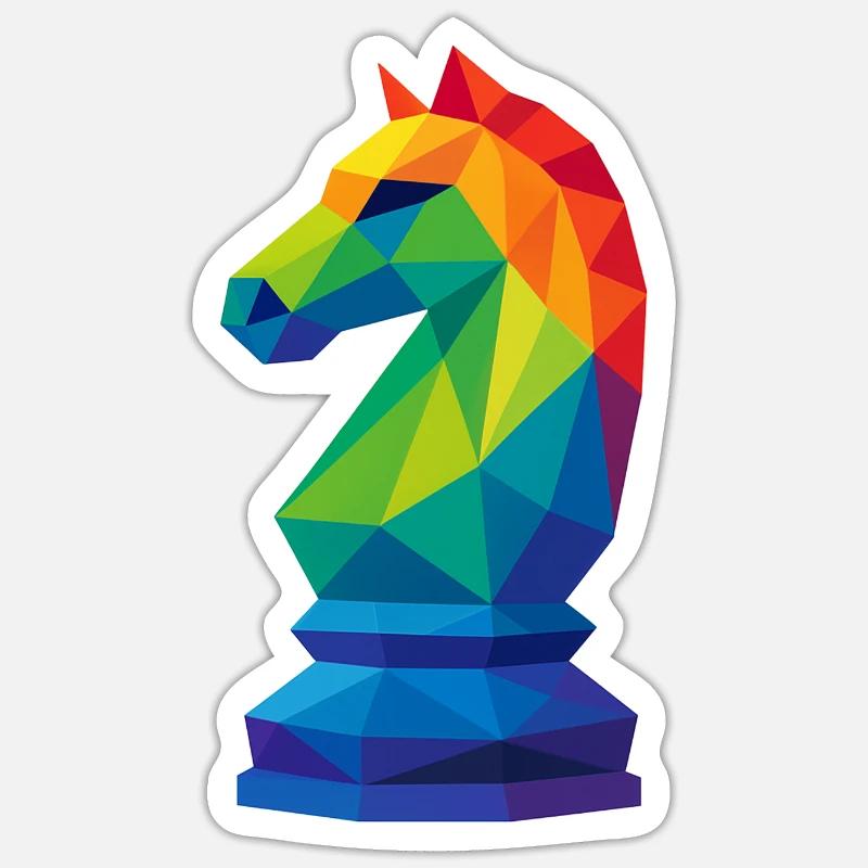 Low-Poly Rider: Tactical Mastery - Sticker size S (10 x 10 cm) - white matte