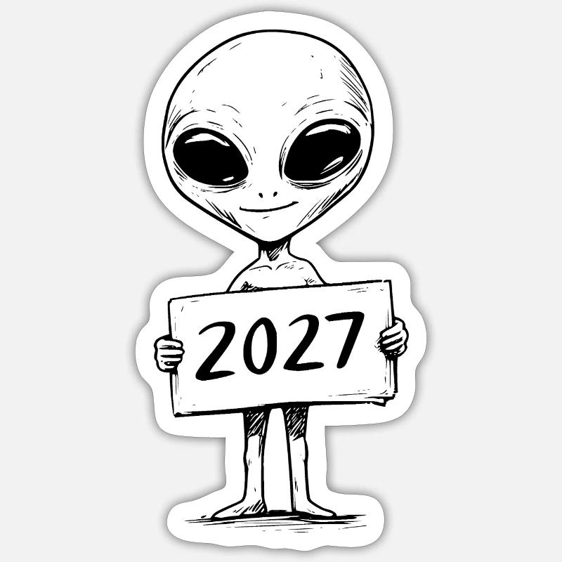 putziges Alien Sticker Größe S (10 x 10 cm)