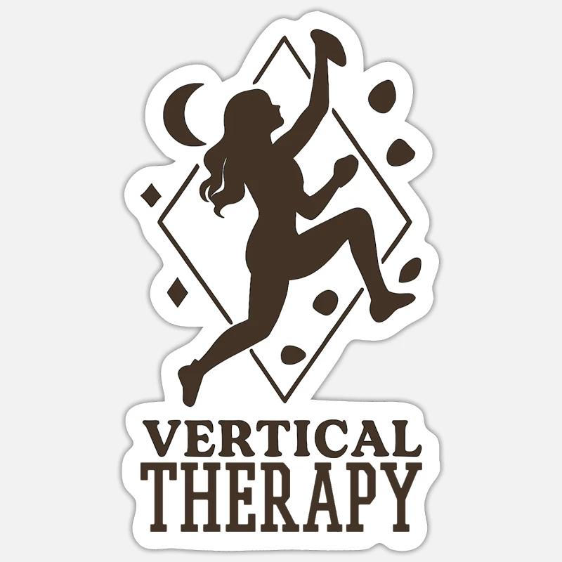 Vertical Therapy: Bouldern & Klettern Boho Design - Sticker Größe S (10 x 10 cm) - Mattweiß