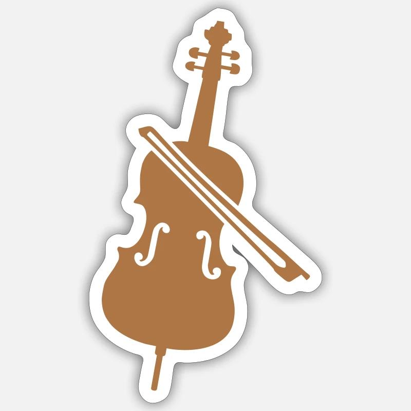 cello - Sticker size S (10 x 10 cm) - white matte
