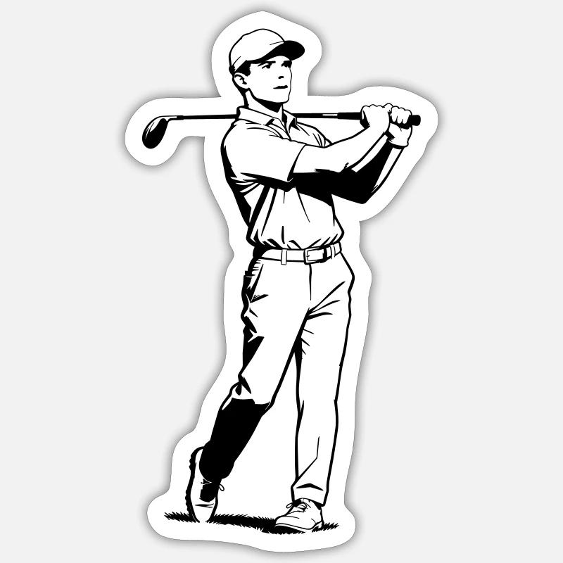 Golf - Sticker taille S (10 x 10 cm) - blanc mat