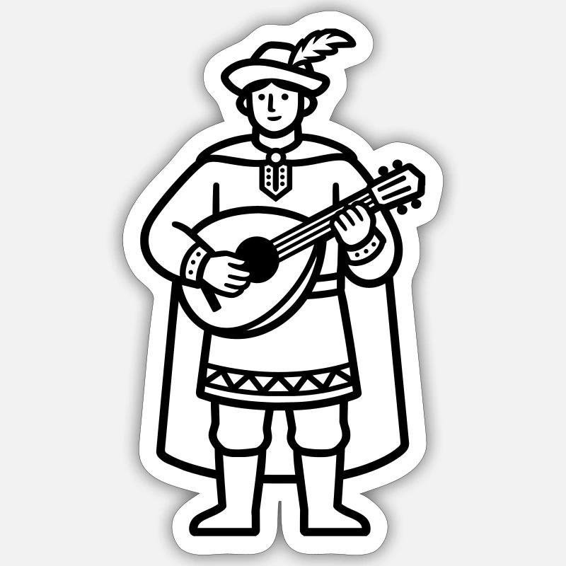 Barde médiéval Sticker taille S (10 x 10 cm)