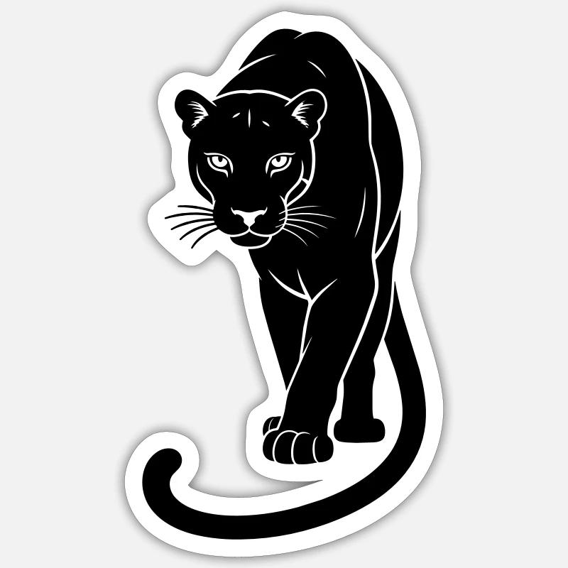 Black Jaguar - Sticker size S (10 x 10 cm) - white matte