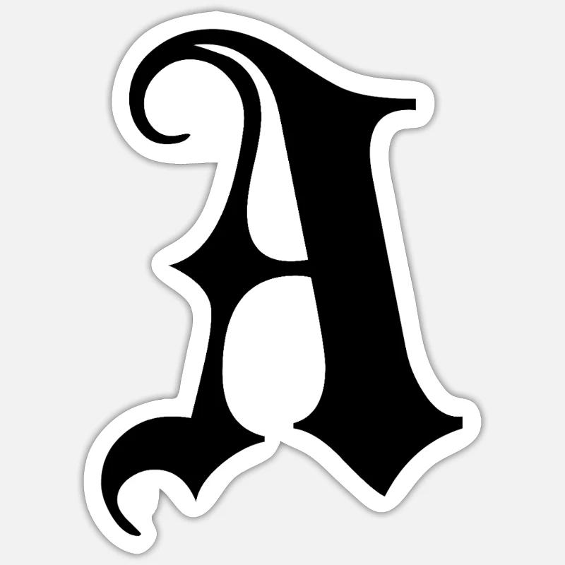 Verziertes Gothic Ein Monogramm Sticker Größe S (10 x 10 cm)