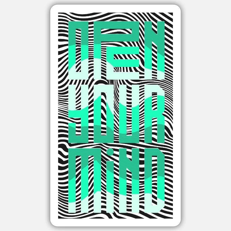 Open Your Mind - Sticker size S (10 x 10 cm) - white matte