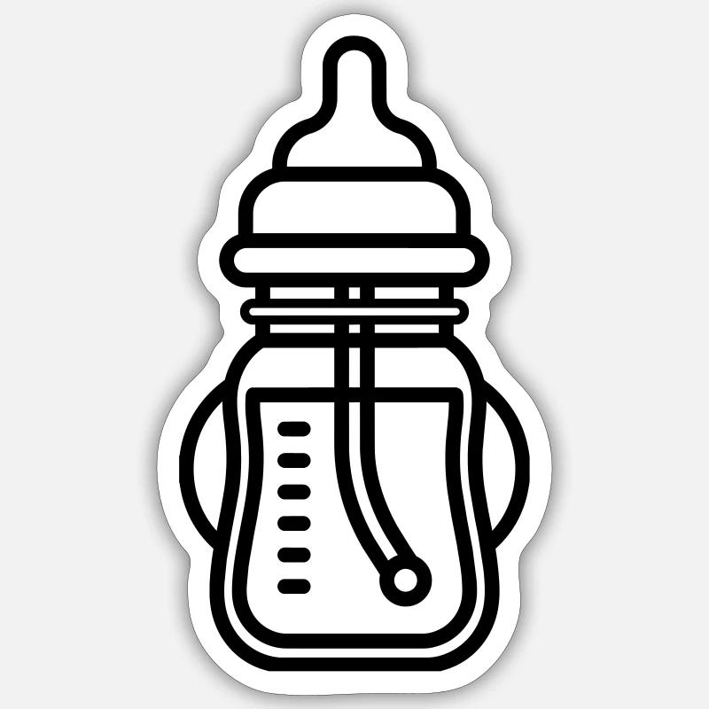 Biberon - Sticker taille S (10 x 10 cm) - blanc mat