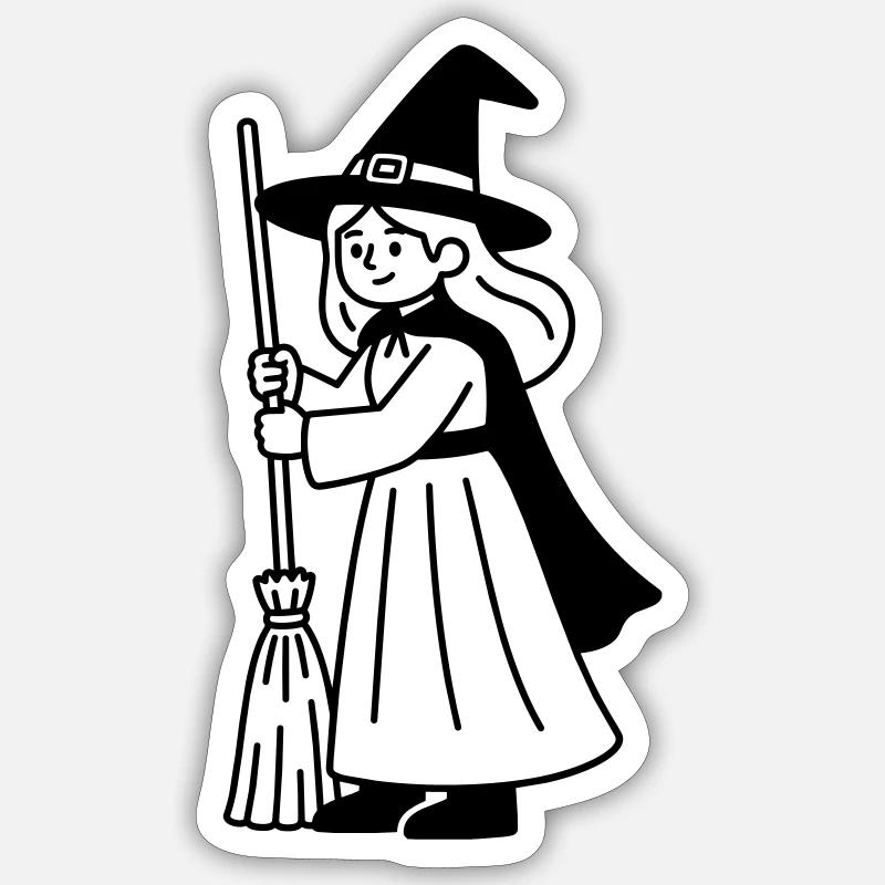 Hexe - Sticker Größe S (10 x 10 cm) - Mattweiß