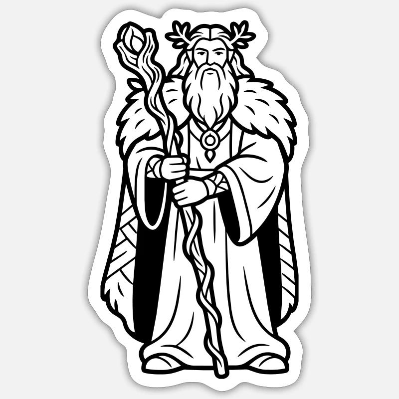 Druide - Sticker Größe S (10 x 10 cm) - Mattweiß