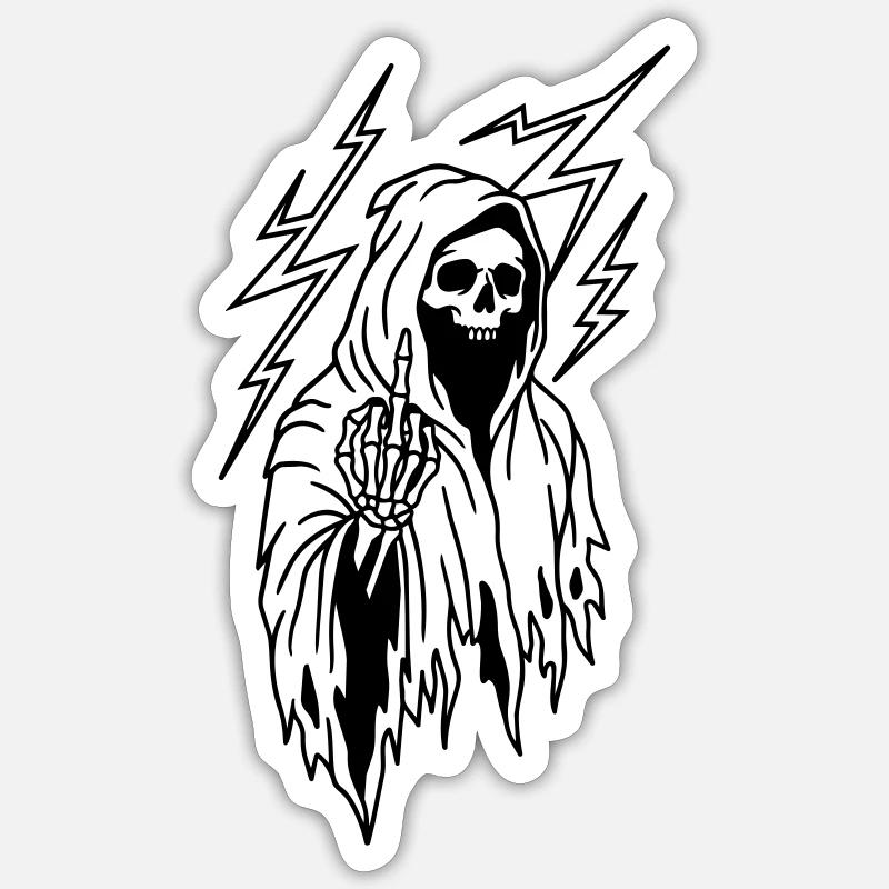middle finger - Sticker size S (10 x 10 cm) - white matte