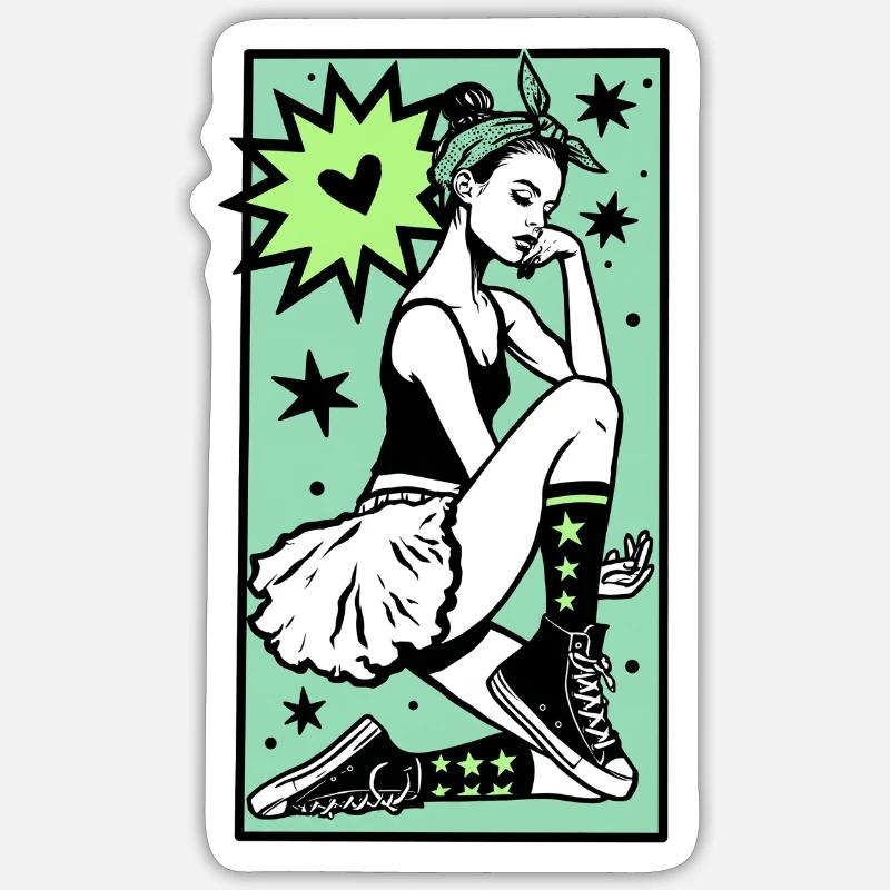 Danseuse #1 - Sticker taille S (10 x 10 cm) - blanc mat