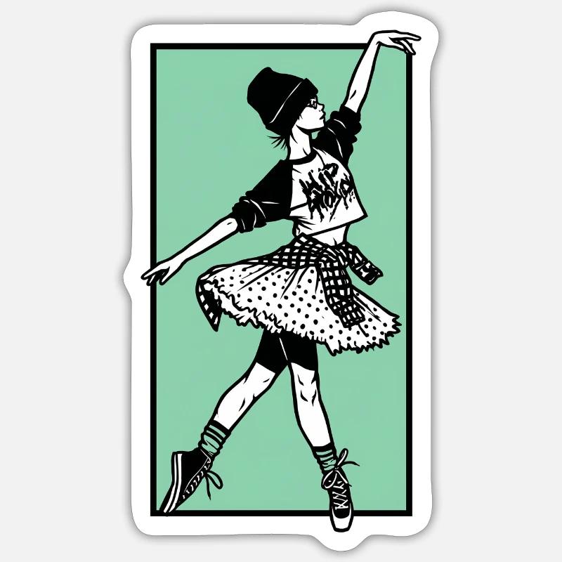 Danseuse #2 - Sticker taille S (10 x 10 cm) - blanc mat