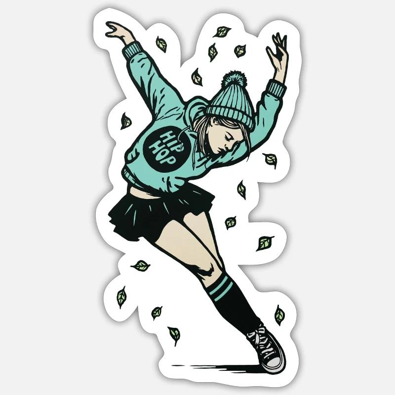 Danseuse #3 - Sticker taille S (10 x 10 cm) - blanc mat