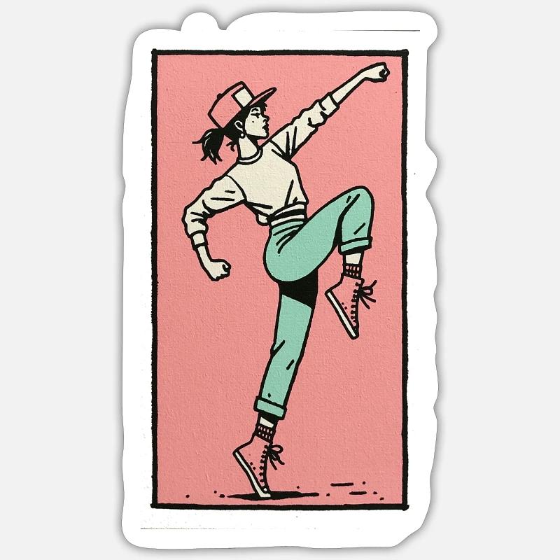 Danseuse #13 - Sticker taille S (10 x 10 cm) - blanc mat